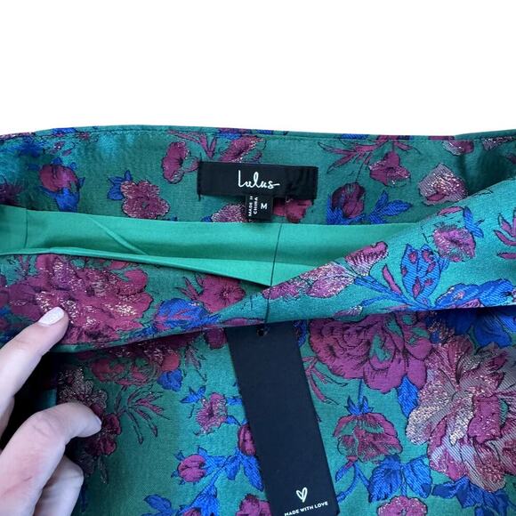 NWT Emerald Pink Floral Brocade Mini Skirt Women's Size Medium - Picture 4 of 5